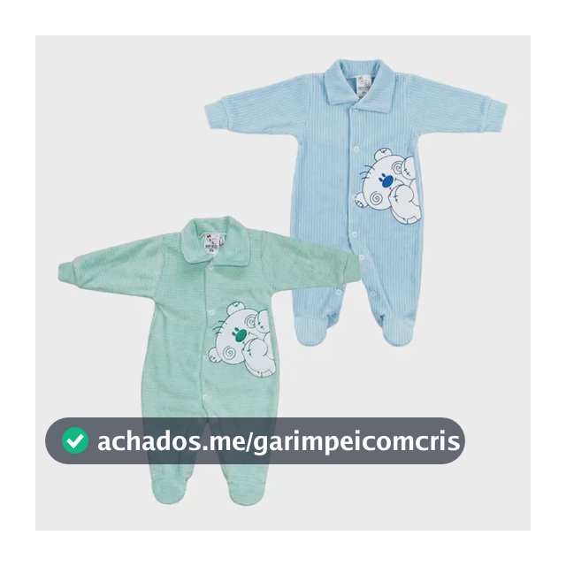 Kit 2 Peças Macacão Bebê Menino Plush Bordado Algodão Básico