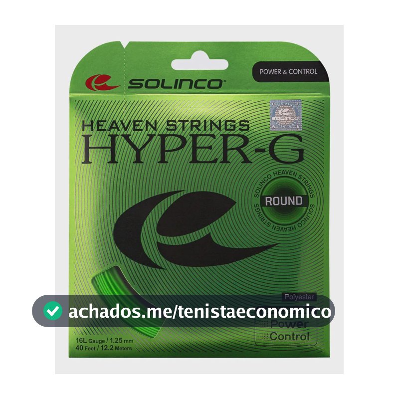 Corda Tenis Solinco Hyper G Round Verde 1.25mm 12.2m Co-Poliester