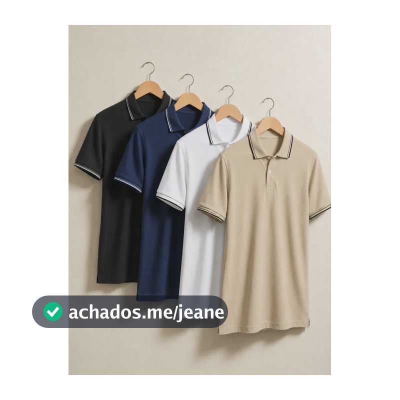 Kit 4 Camisa Gola Polo Piquet Masculina Slim Casual Algodão Multicolorido Gg Liso