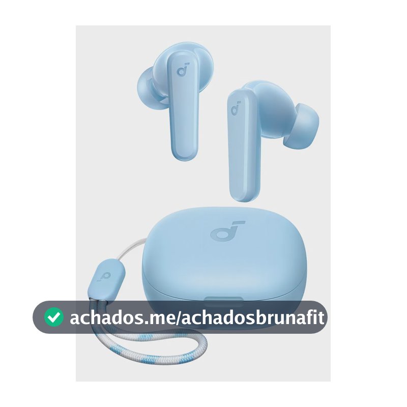 Fone De Ouvido Soundcore by Anker P20i Graves Poderosos e Impactantes Bluetooth 5.3 30H de Reprodução Resistência à Água 2 Mics IA para Chamadas Claras Personalização de Som via App Cor Azul-claro