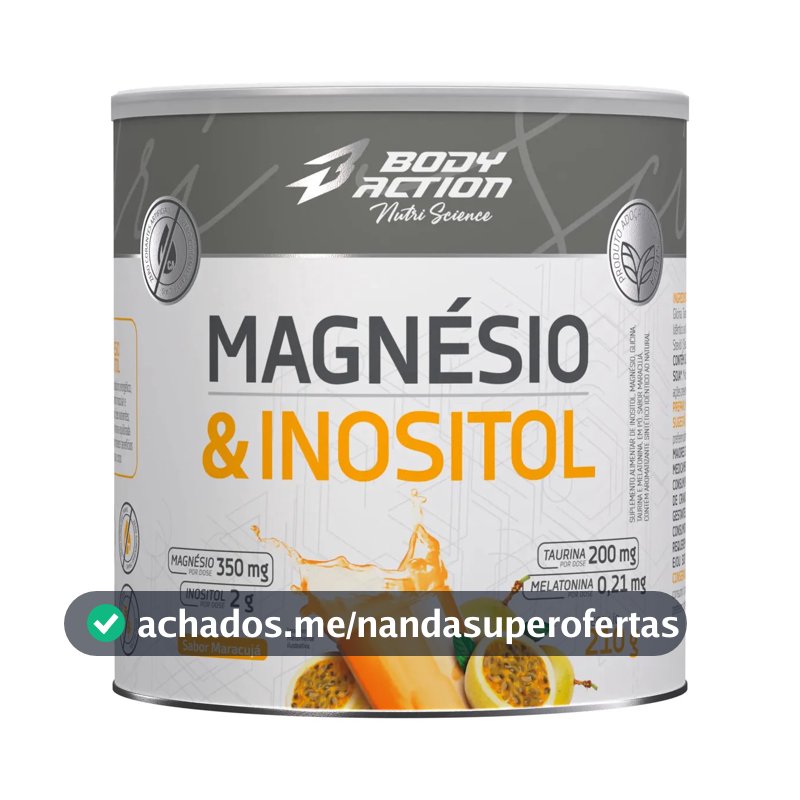 Mineral/Vitamina Bodyaction Nutri Science Magnésio E Inositol Taurina Melatonina 210g em pó sabor Maracujá x 210g