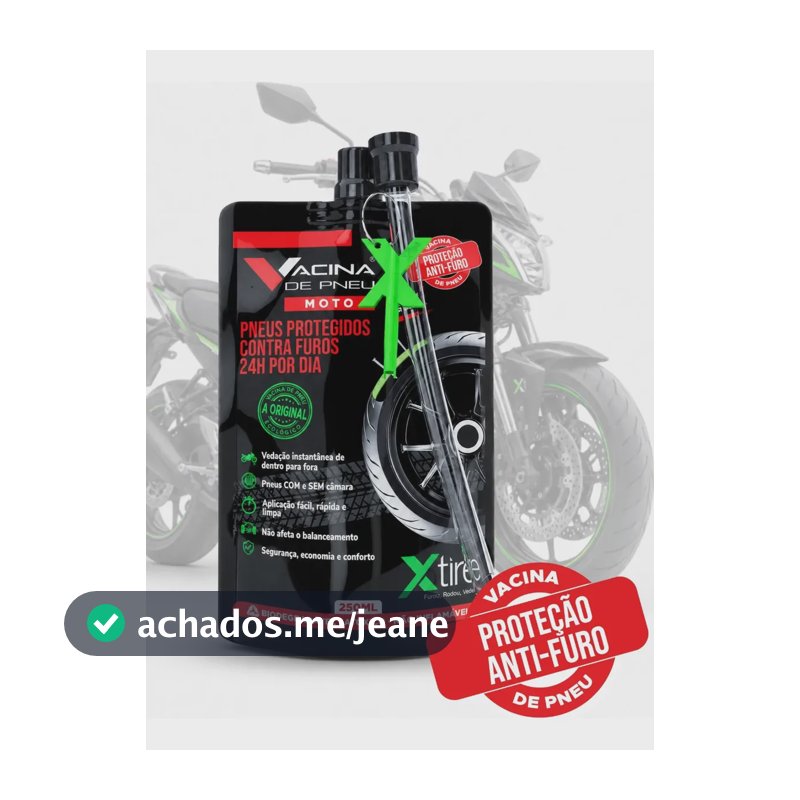 Selante de Pneu Xtire Vacina para Moto de 250 mL – AntiFuro Com e Sem Câmara