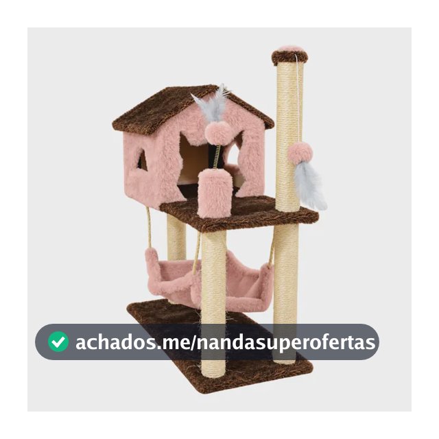 Arranhador Para Gato Casinha Com Rede 2 Brinquedos 10 Cores