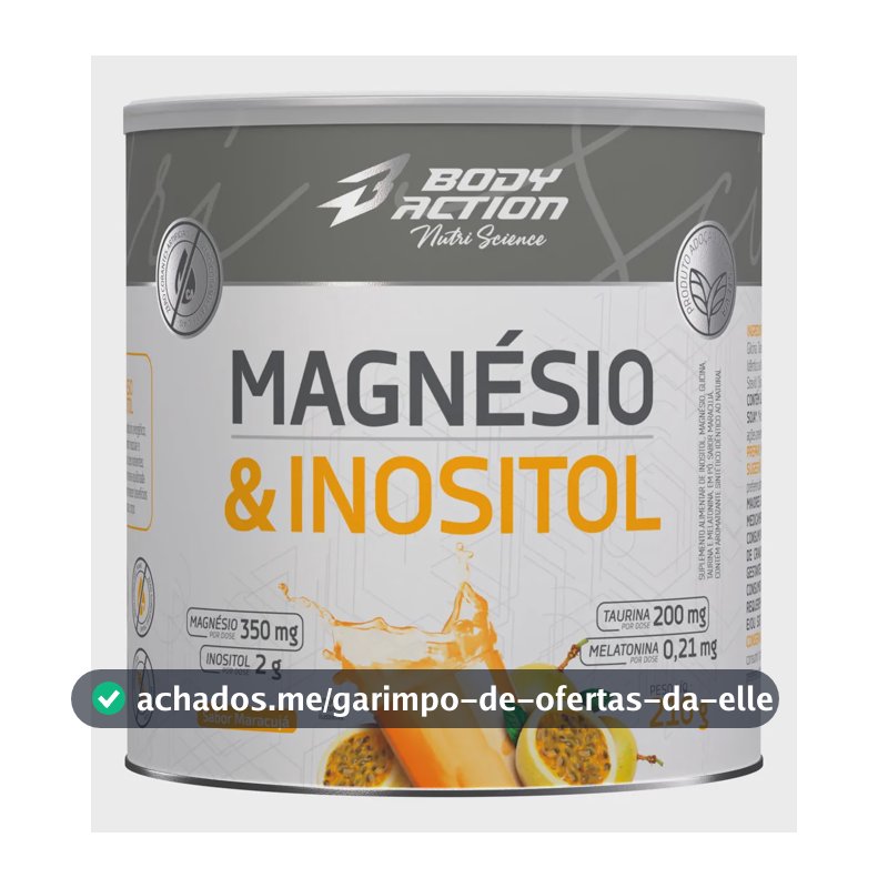 Mineral/Vitamina Bodyaction Nutri Science Magnésio E Inositol Taurina Melatonina 210g em pó sabor Maracujá x 210g