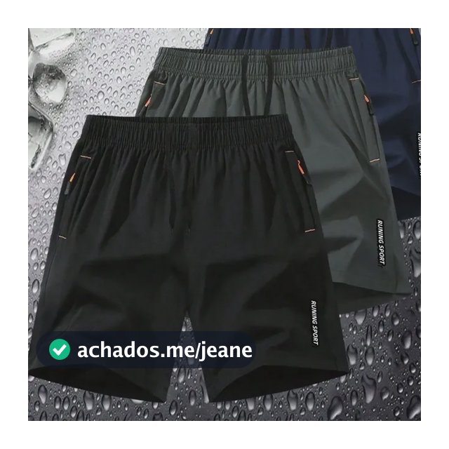 Kit 3 Shorts Esportivos Plus Size Masculino Secagem Rápida