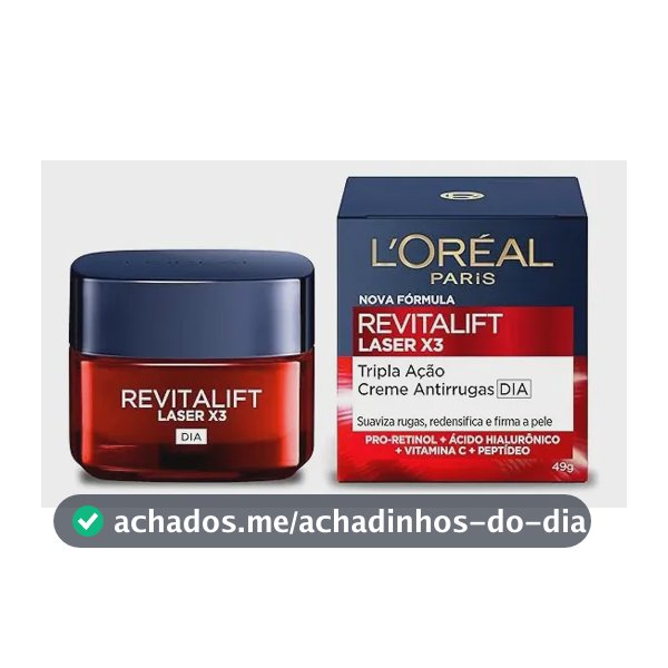 Creme Facial Anti-idade, com PRO-XYLANE e Ácido Hialurônico, Corrige Rugas e Flacidez, Revitalift Laser X3 L'Oréal Paris 50ml
