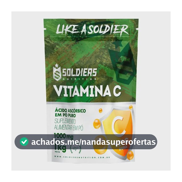 Vitamina C Em Pó Ácido Ascóbico 1Kg 100% Puro Soldiers Nutrition Bem-Estar Energia