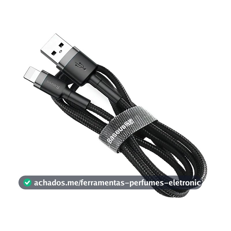 Cabo Usb P/ Lightning iPhone Baseus Cafule 1.5a 2m Cor Preto