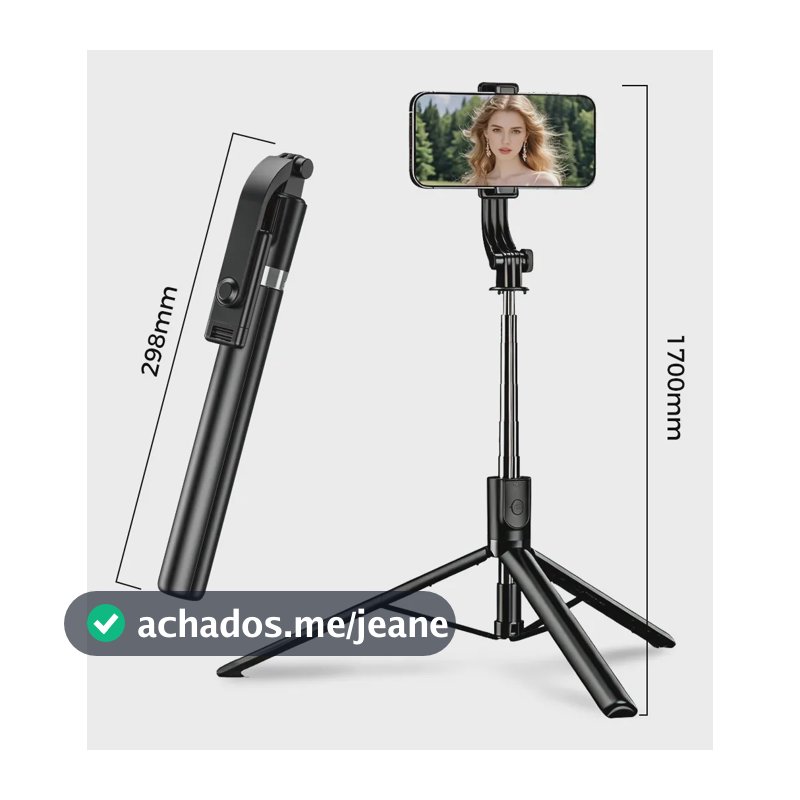 Bastão Tripé Pau Selfie Bluetooth 170cm, Controle, Tripé Bastão De Selfie Extensível, Eletro Mex
