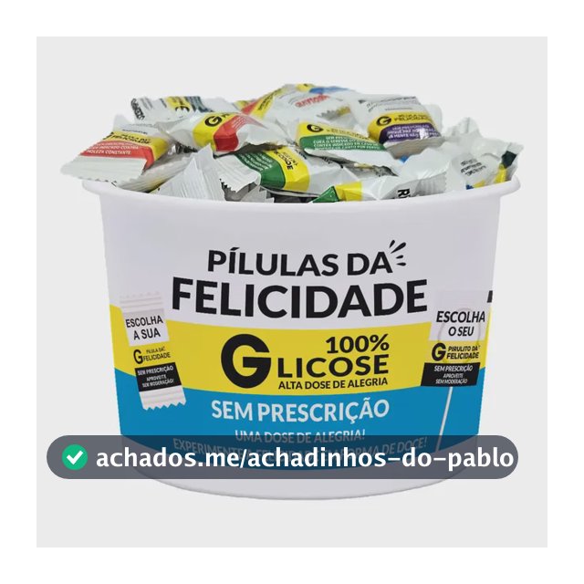 Kit Balde Com 150 Balas Já Personalizadas Pílulas Felicidade