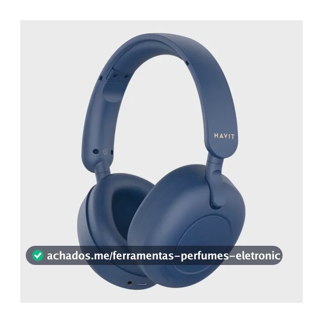Headphone Havit H655bt Anc Hibrido Bluetooth 5.3 Multiponto Cor Azul