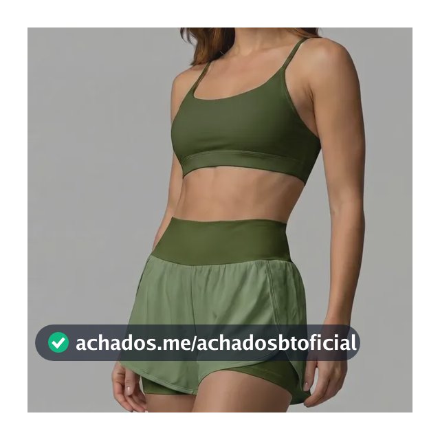 Conjunto Fitness Top E Short Suplex Feminino Academia Verde-musgo Gg