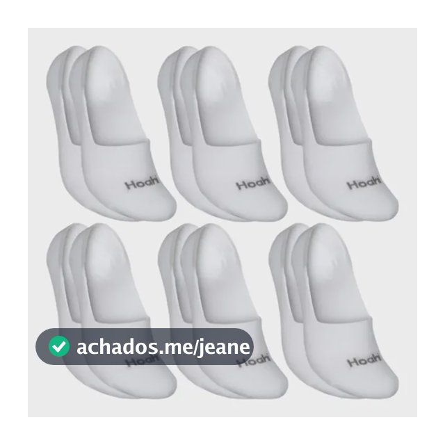 Kit 6 Pares Meias Hoahi Sapatilha 100% Invisível C/ Silicone