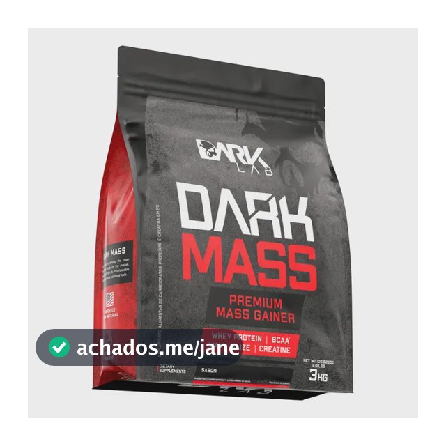 Hipercalórico Dark Mass 3kg Chocolate Branco c/ Morango Dark Lab