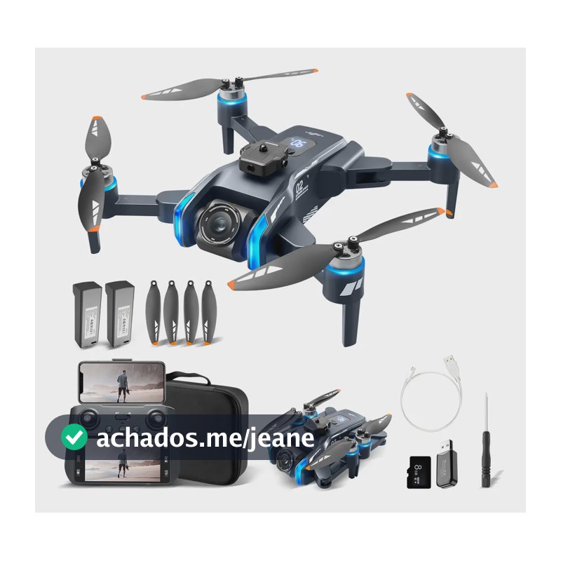 Drone Profissional Xt808 Gps 4K com Câmera Dupla e Tela de 4.5"
