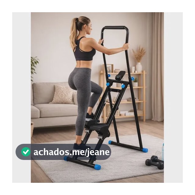Simulador De Caminhada Escada Dobrável 130kg Treino Em Casa Preto