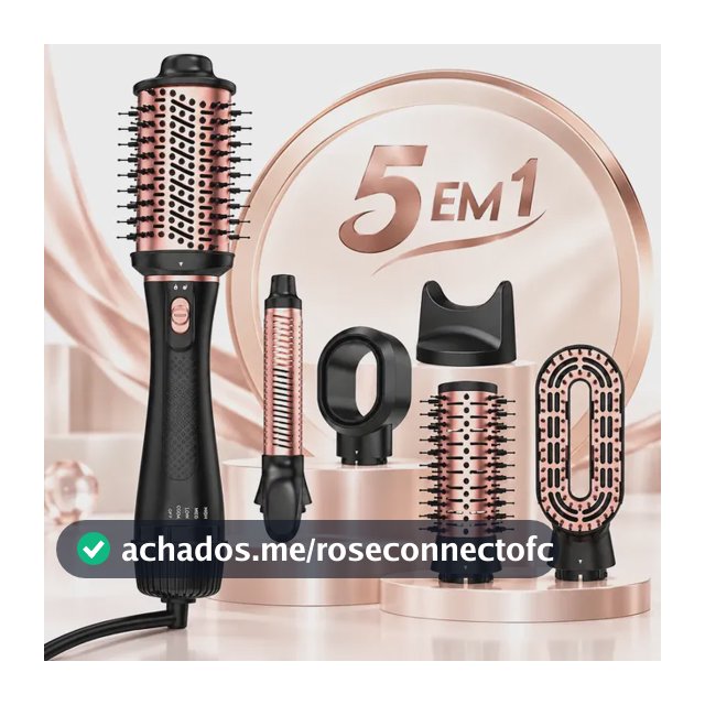 Conjunto De Escova Secadora De Alta Velocidade 5 Em 1 Preto 220v