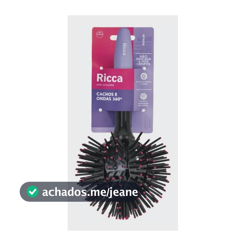 Escova Ricca Twist 3d Curls Cabelos Modelados Ball Brush