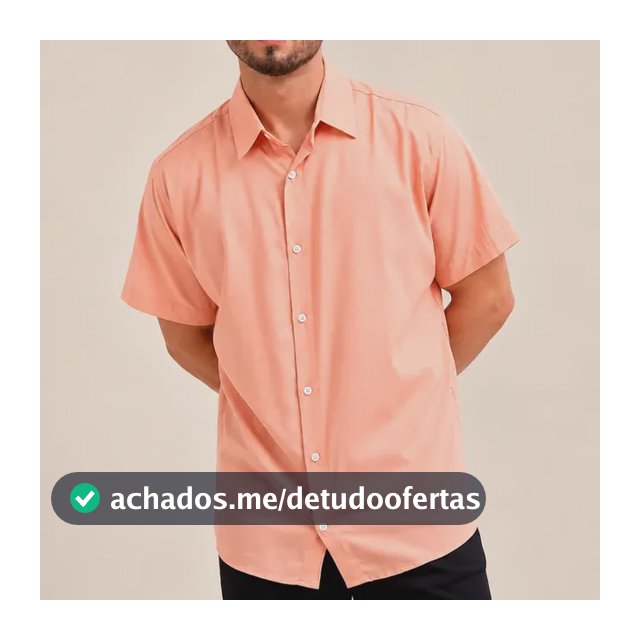 Camisa De Botão Masculina Manga Curta Social Verão Slim