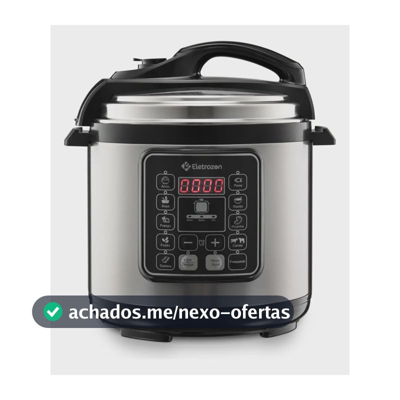 Panela de Pressão Elétrica 1100W Eletrozon Elt-808 de 6 Litros com Revestimento Antiaderente e Desligamento Automático
