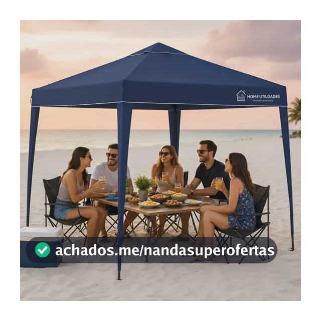 Tenda Gazebo Dobrável 3x3m Sanfonada Articulada com Proteção UV Estrutura em Aço Galvanizado para Praia Camping Pisicina Area Externa