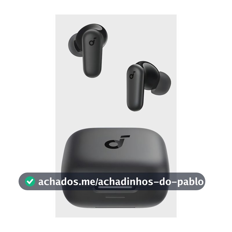 Fone de Ouvido Bluetooth 5.4 soundcore P30i da Anker, Cancelamento de Ruído Adaptativo, Graves Poderosos, 45H de Reprodução, Estojo 2-em-1 com Suporte para Celular, IP54, Fone sem fio TWS, Preto
