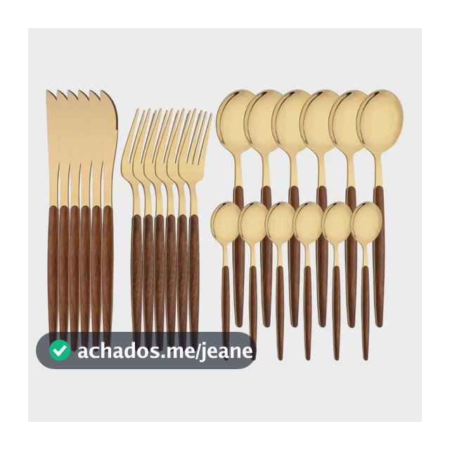 Conjunto De Talheres De Aço Inoxidável Dourado Com 24 Peças Dourado
