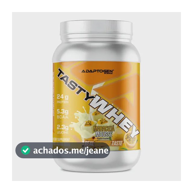 Suplemento Tasty Whey 3w Gourmet Whey Protein Adaptogen Science Pote 900g Sabor Mousse de Maracujá