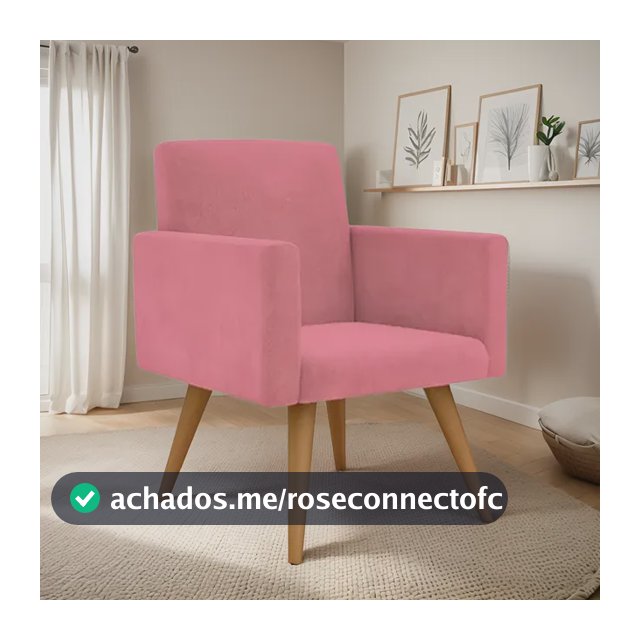 Poltrona Decorativa Nina Rose Rose Liso