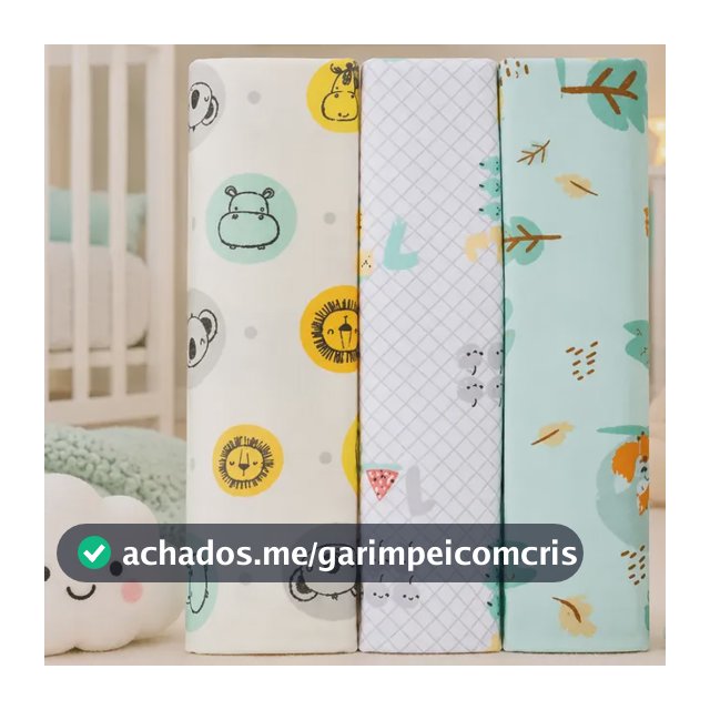 Cueiro Papi 100% Algodão Kit 3 Unid Estampa Sortida Enxoval