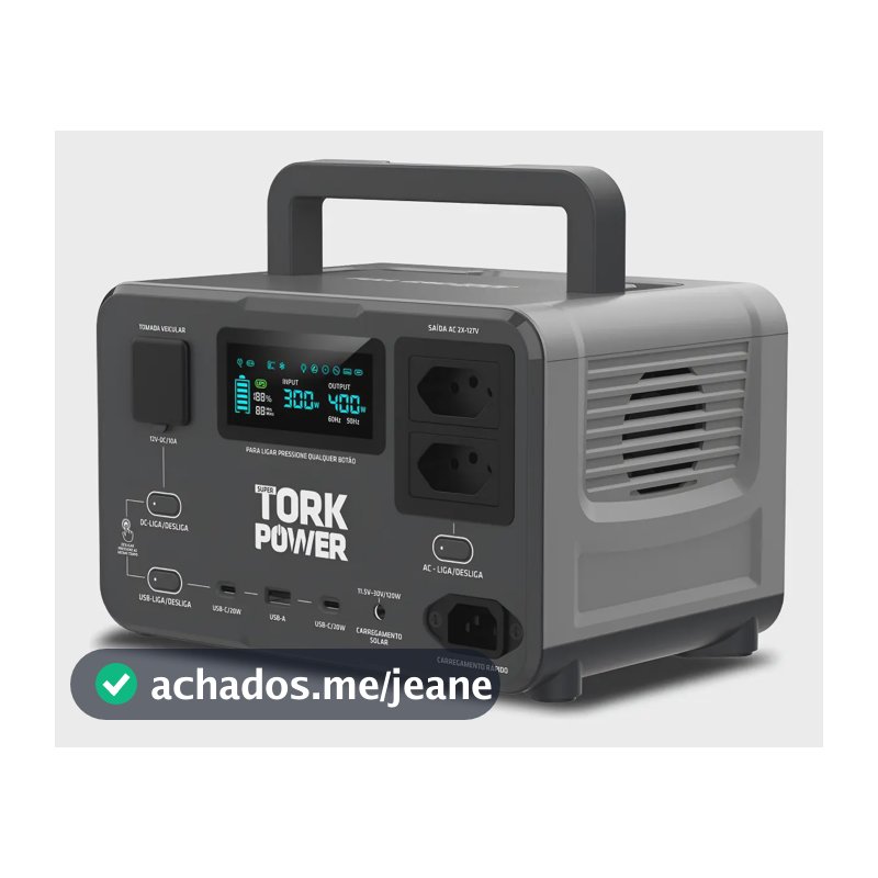Estação De Energia Gerador Solar Tork 400w 256wh Bateria P04