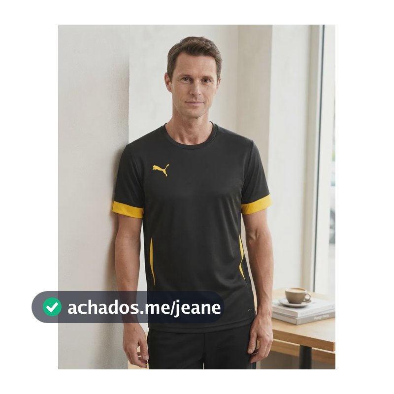 Camiseta Puma Team Goal Matchday Masculina Treino Esportiva Preto Gg
