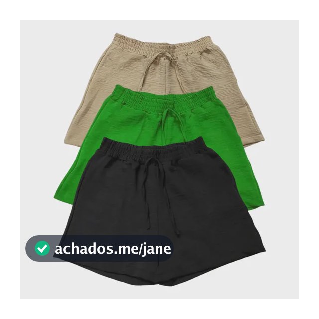 Kit 3 Shorts Feminino Basico Cintura Alta Confortável
