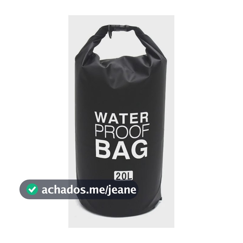 Bolsa Saco Estanque Camping Prova D'água 20 Litros Cor Preta