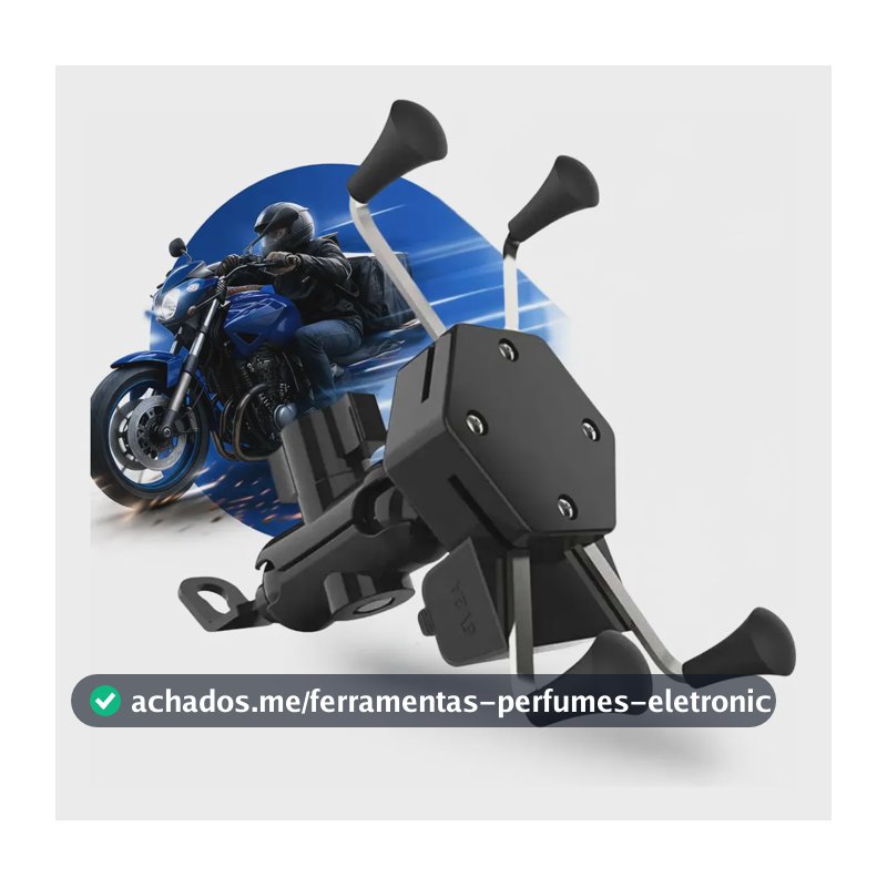 Suporte Garra Celular Moto Com Carregador Universal Usb Turbo Woosh