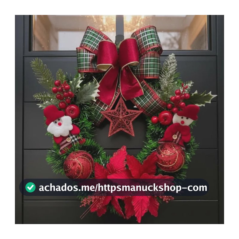 Guirlanda De Natal Papai Noel Decoraçao Natalina 40 Cm
