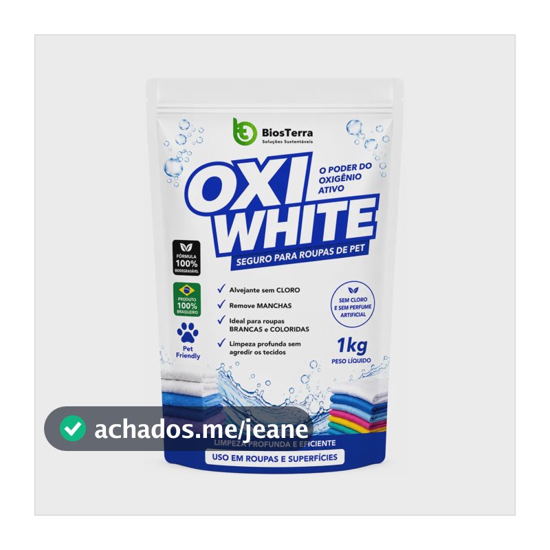 Percarbonato De Sodio Oxigenio Ativo Roupas Coloridas 1kg