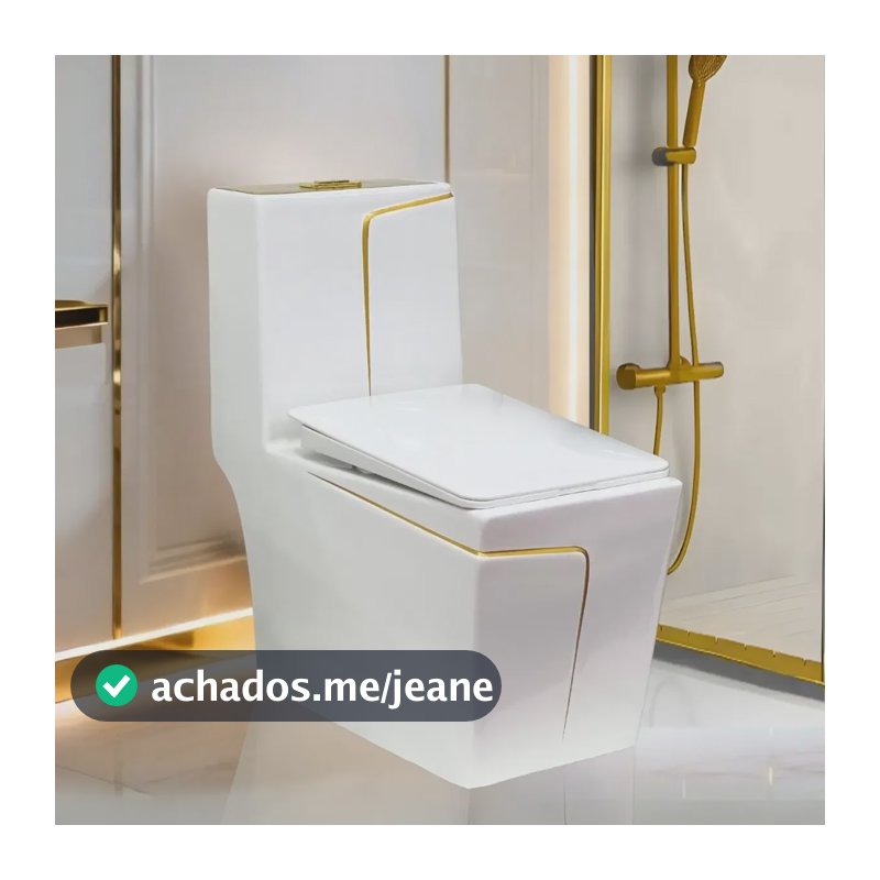 Vaso Sanitário Monobloco Acoplada Las Vegas Gold + Cor Las Vegas Tampa Dourada