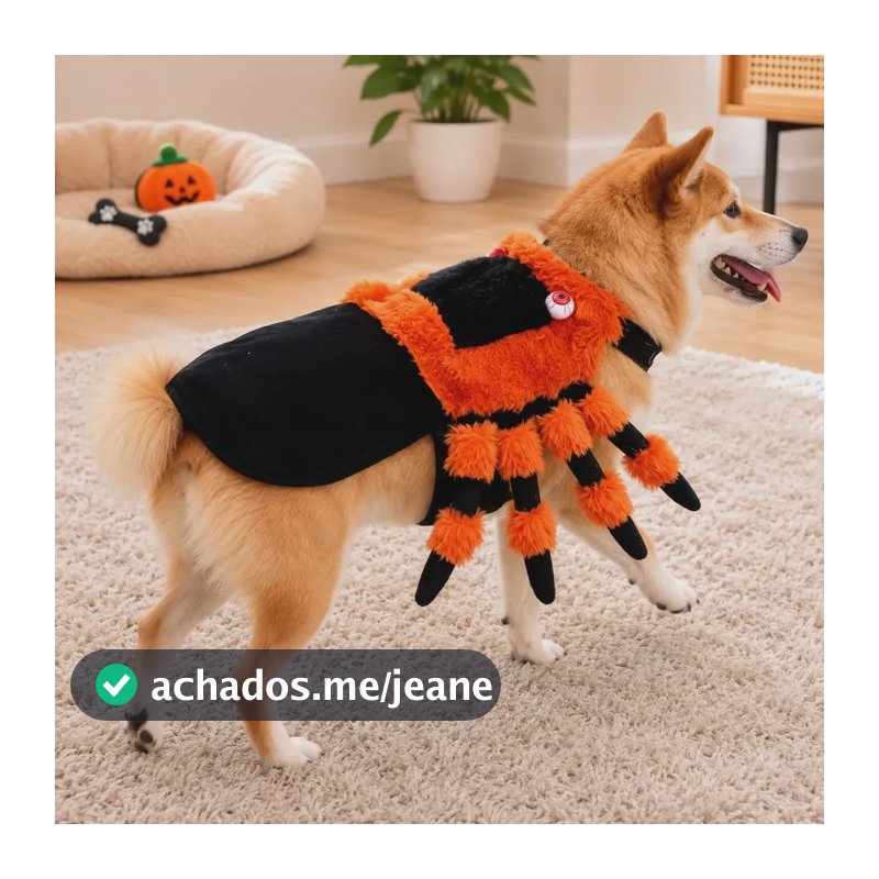 Fantasia Halloween Pet Aranha Temática Divertida Confortável Colorido G