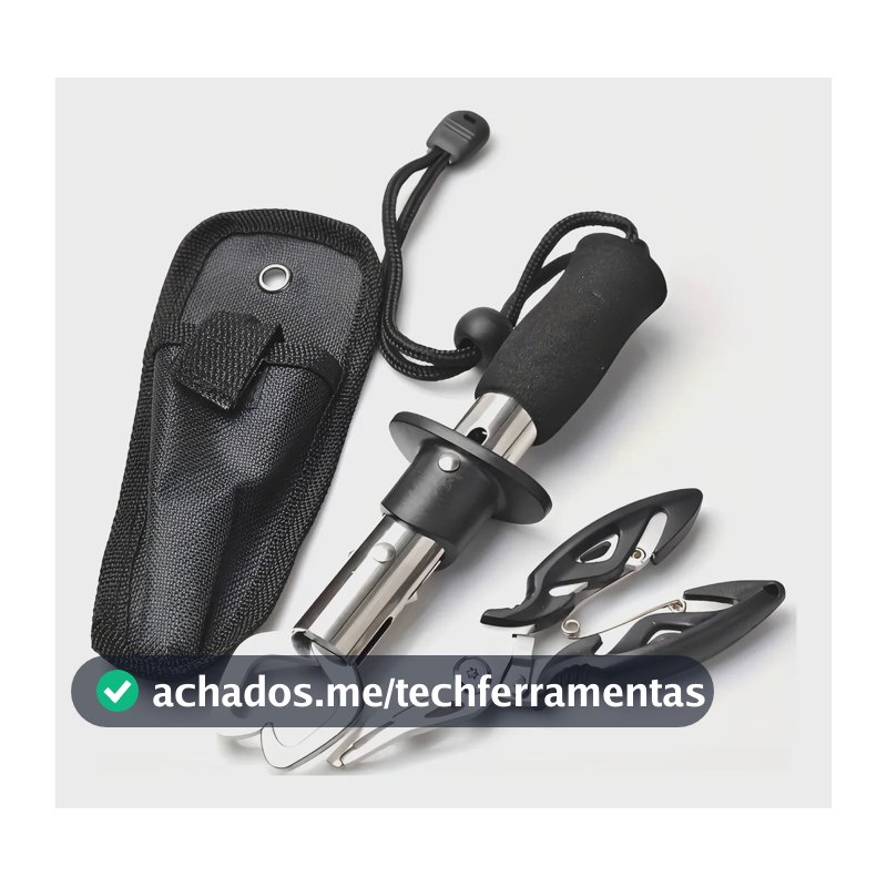 Kit Pesca Alicate Contenção Peixe E Alicate Bico Saca Anzol Kit 3