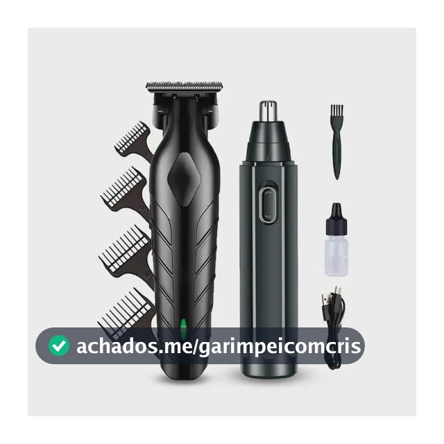 Máquina De Corte Acabamento Profissional Com Aparador De Nariz Cabelo Pelo Barbear Maquininha Detalhes Sem Fio Preto Catálogo