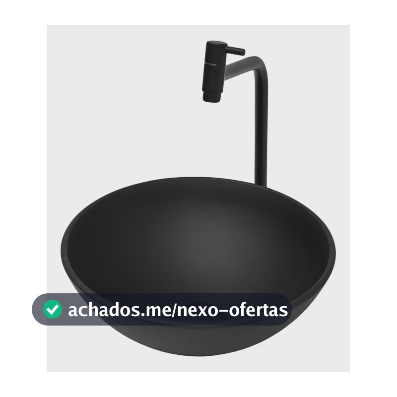 Kit Preto Fosco Cuba Redonda 30 Cm + Torneira Link + Válvula Preto Fosco