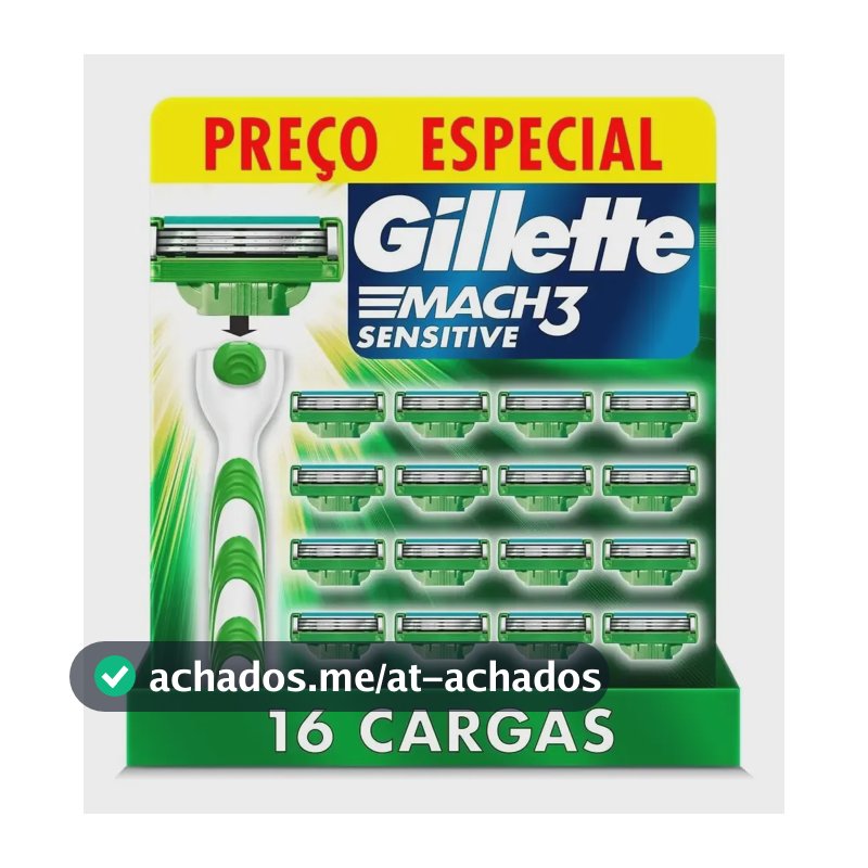 Carga Para Lâmina De Barbear Gillette Mach3 Sensitive 16 Und