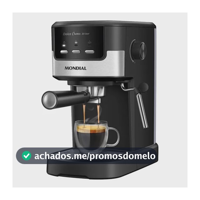 Cafeteira Espresso Dolce Crema 20 Bar Mondial Preto/Inox 1200W C-21-E-CNP