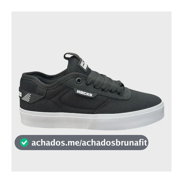 Tenis Hocks Flat Core Lona Preto E Branco - Original