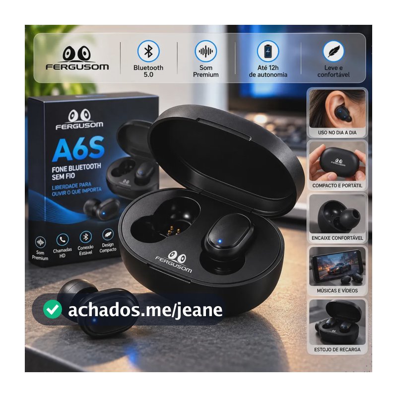 Fone De Ouvido Sem Fio Preto Com Luz Led Bluetooth Fone De Ouvido Sem Fio In-ear A6s Tgha6s Preto Bluetooth Fone De Ouvido Bluetooth Fone De Ouvido Premium In-ear A6s Bluetooh Fone Sem Fio Fergusom