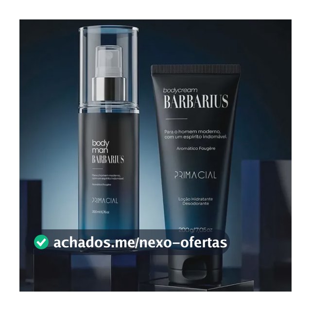 Kit Body Splash Barbarius + Hidratante Desodorante Masculino
