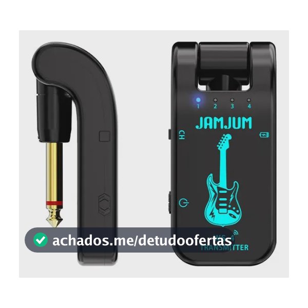 Sistema Transmissor E Receptor Sem Fio Para Guitarra Violao Preto