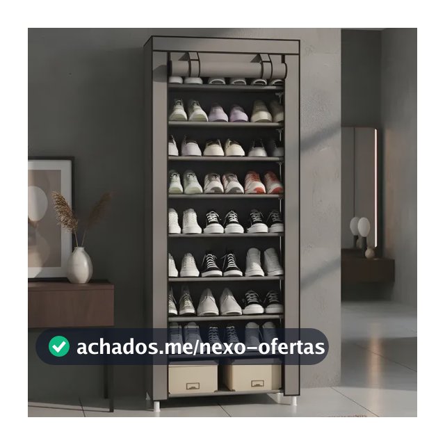 Sapateira Organizador De Sapatos Com 9 Prateleiras Tnt Cor Cinza