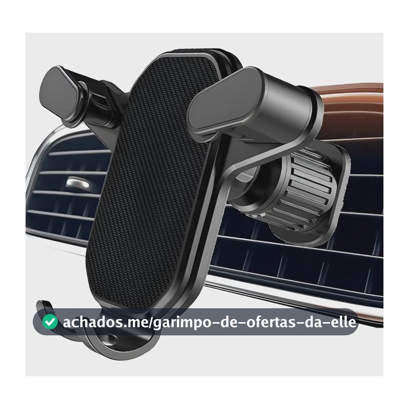 Suporte Celular Gps Veicular Carro Ar Condicionado Gira 360 Preto